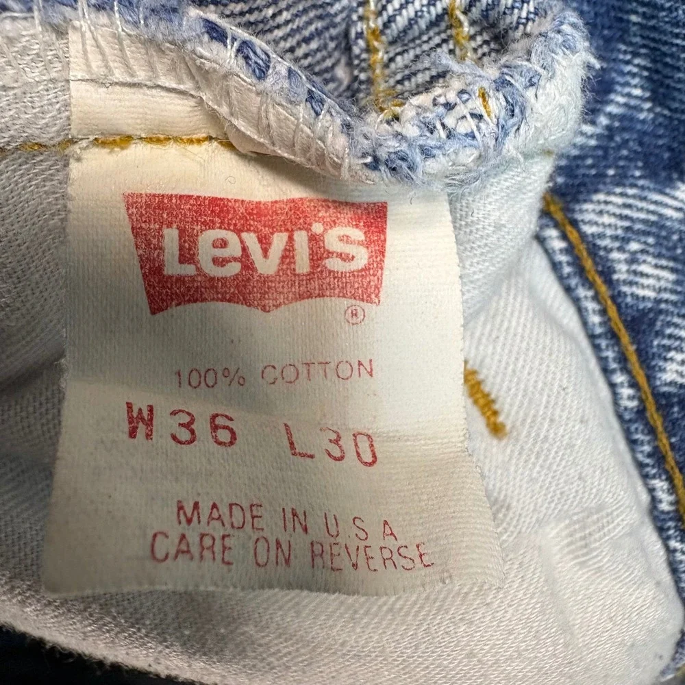Vintage Levis 505 Acid Wash Jeans Mens 36x30 Orange Tab‎ Made in USA Denim Blue
